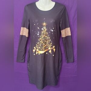 Chic Me golden Christmas tree dress